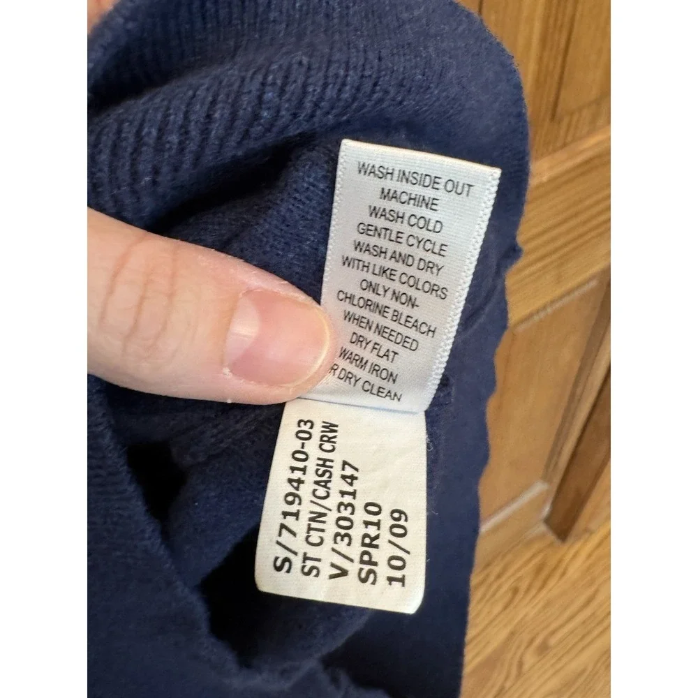 Banana Republic Cotton Cashmere Sweater‎ Blue Crewneck Pullover Old Money Mens M